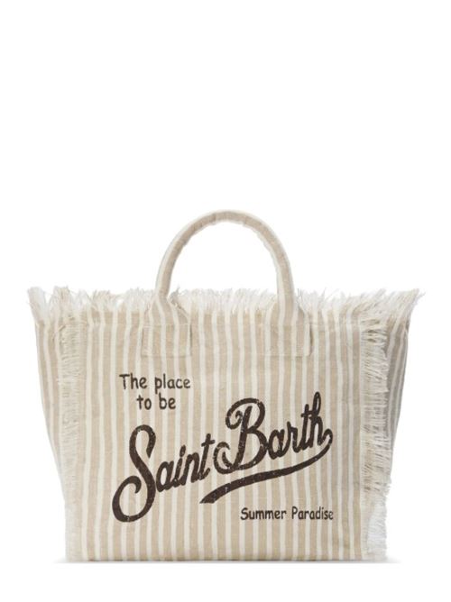 vanity linen shoulder bag linen stripes MC2 SAINT BARTH | VANI022-00433L.11